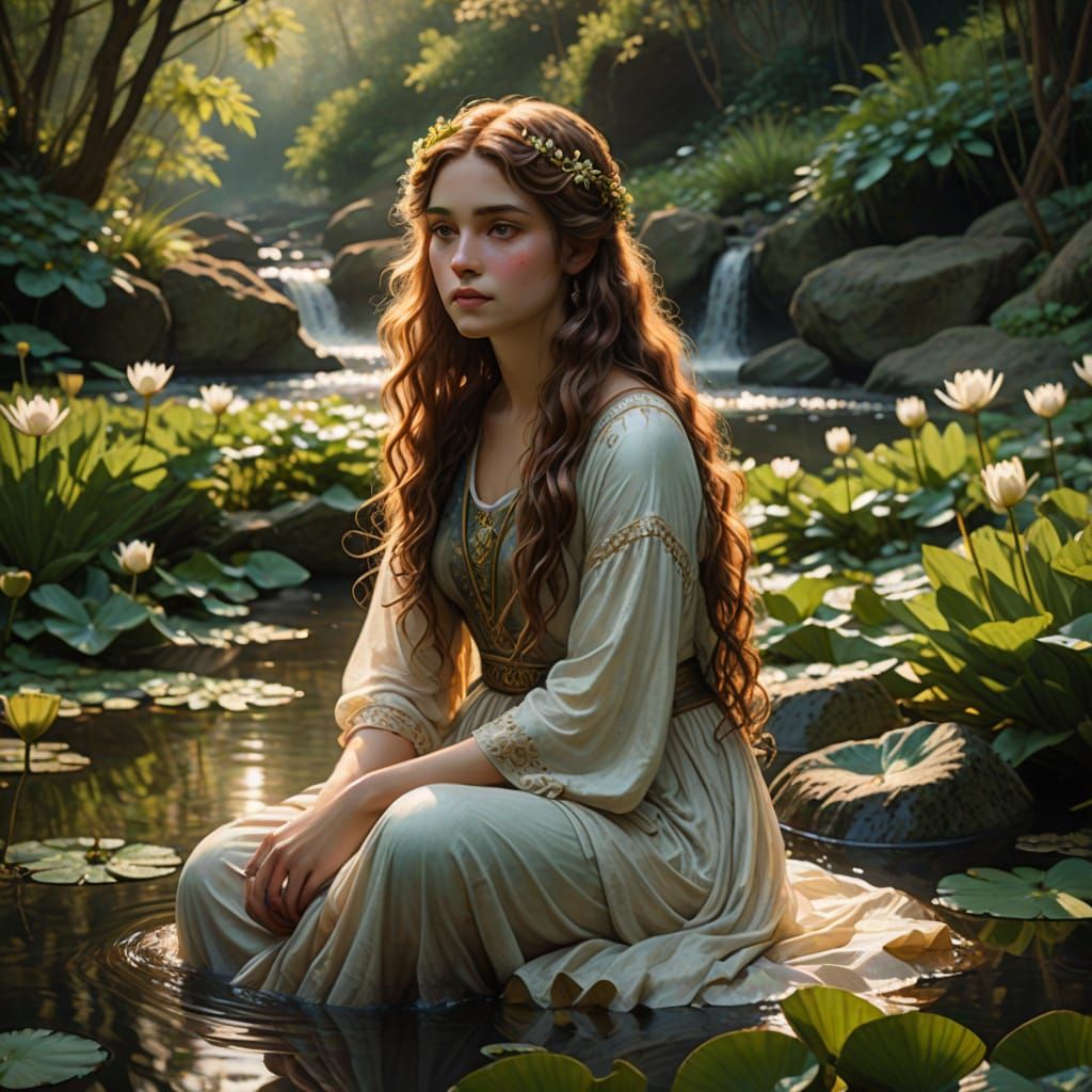 River Nymph in Ancient Greek Style