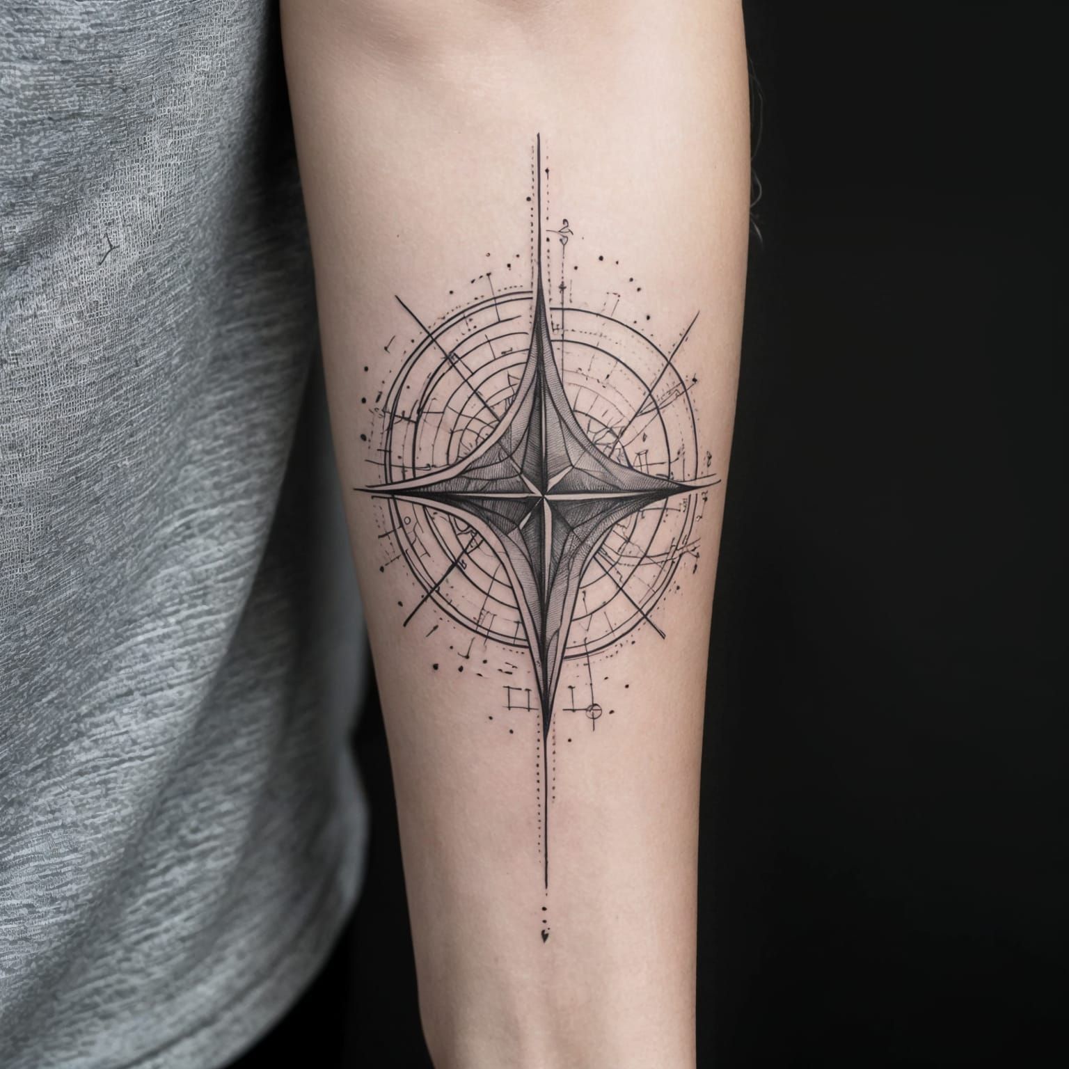 Cybernetic Geometric Tattoo Design