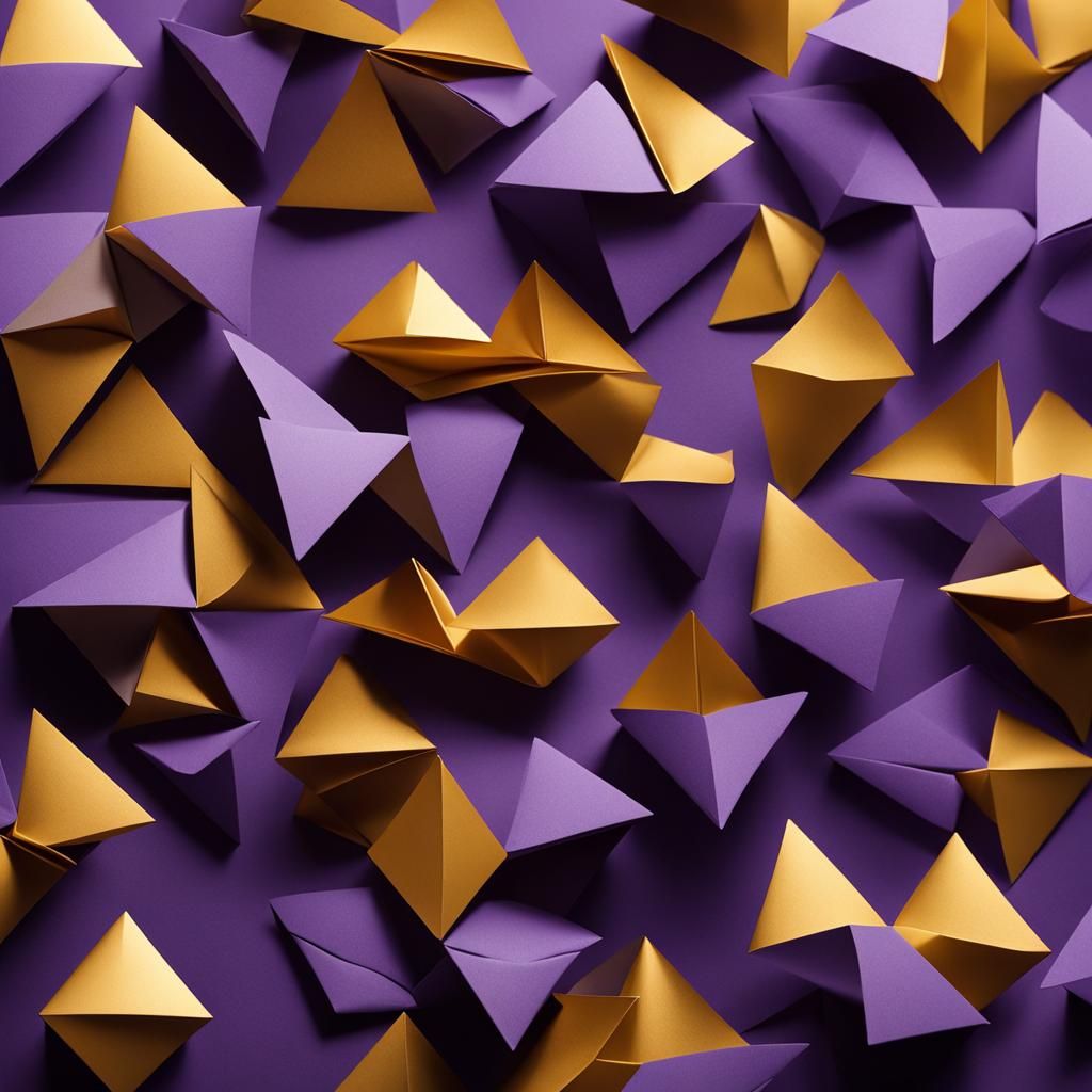 Minimalist Gold and Lavender HASS Logo with Origami