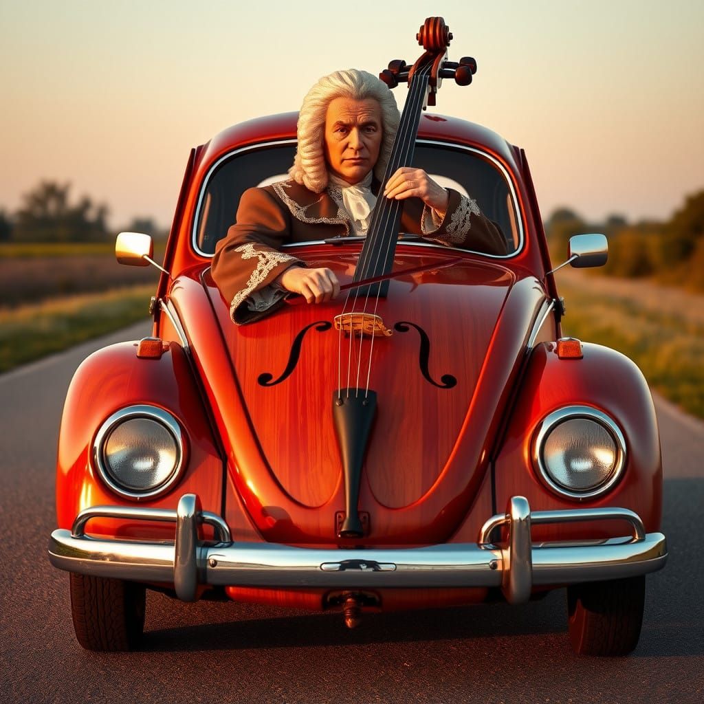 Baroque VW Beetle Cello as Musical Instrument