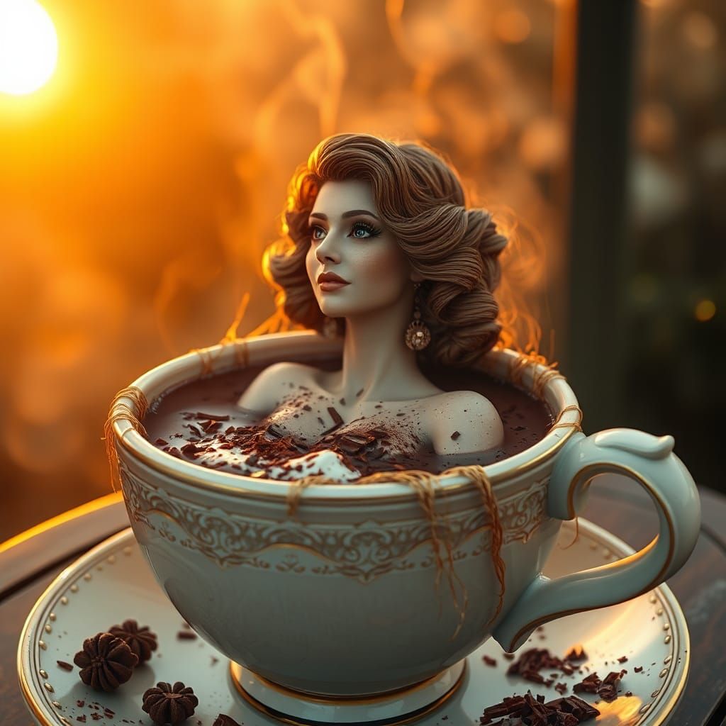 Golden String Gina in Hot Chocolate: Pop-Surrealism