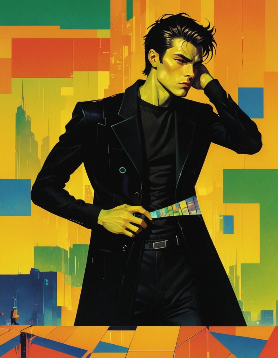 Futuristic Glitch: A Cyberpunk Cubist Fashion Portrait