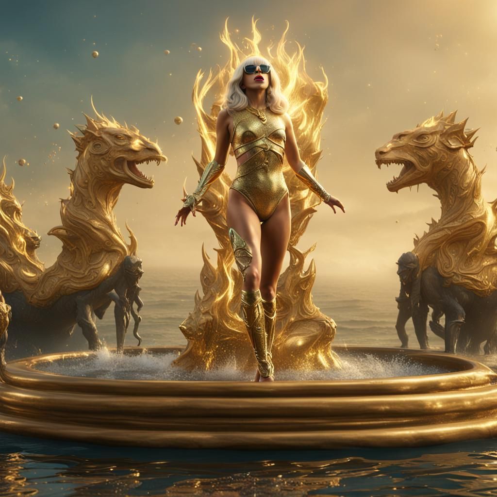 Lady Gaga in Gold Bikini: Fantasy Concept Art