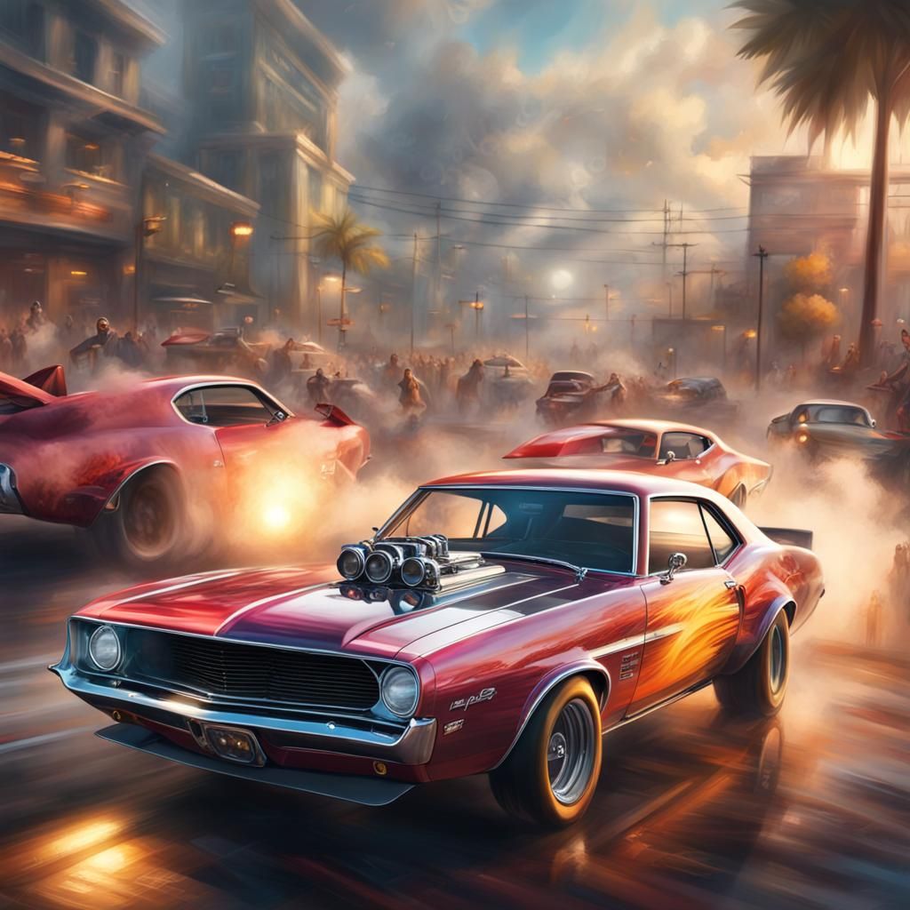 Fantasy World Drag Racing with Muscle Cars