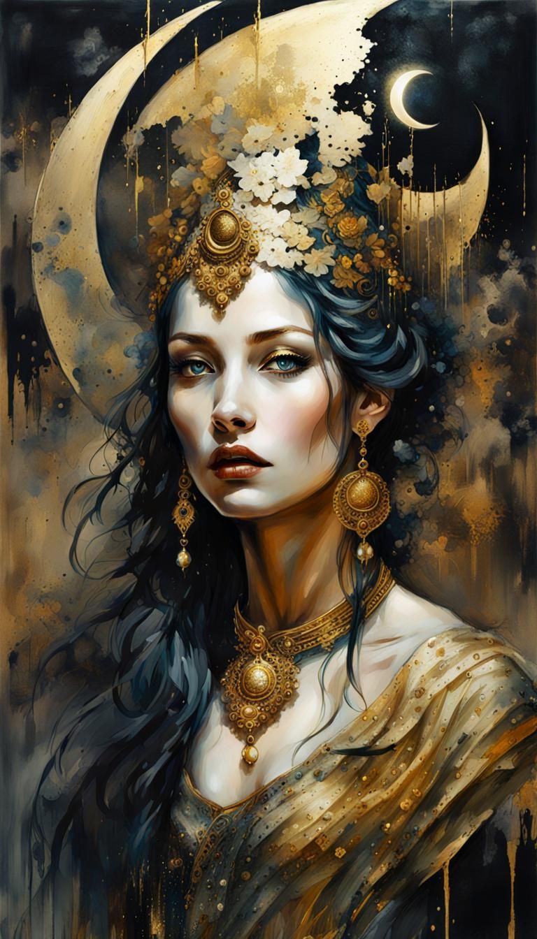 Mystic Priestess with Parchment in Hyperrealistic Style