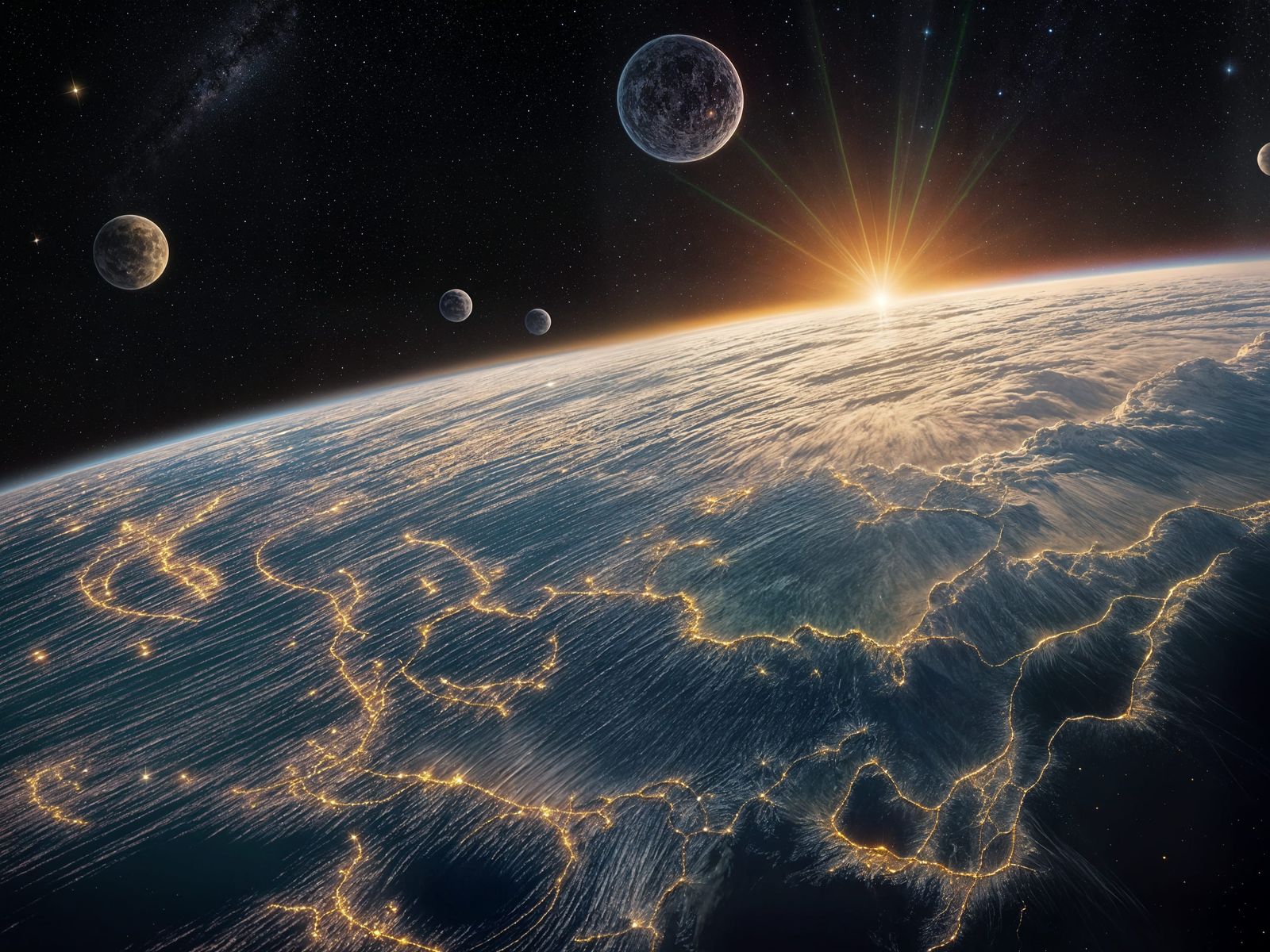 Cosmic Mosaic in Iridescent Jewel Tones