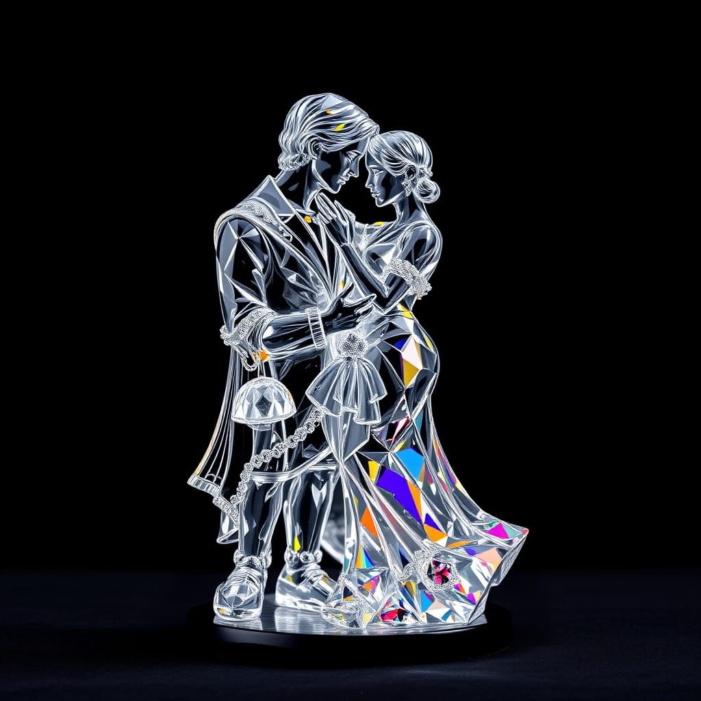 Crystal Diamond Romeo and Juliet Masterpiece in Baroque Styl...
