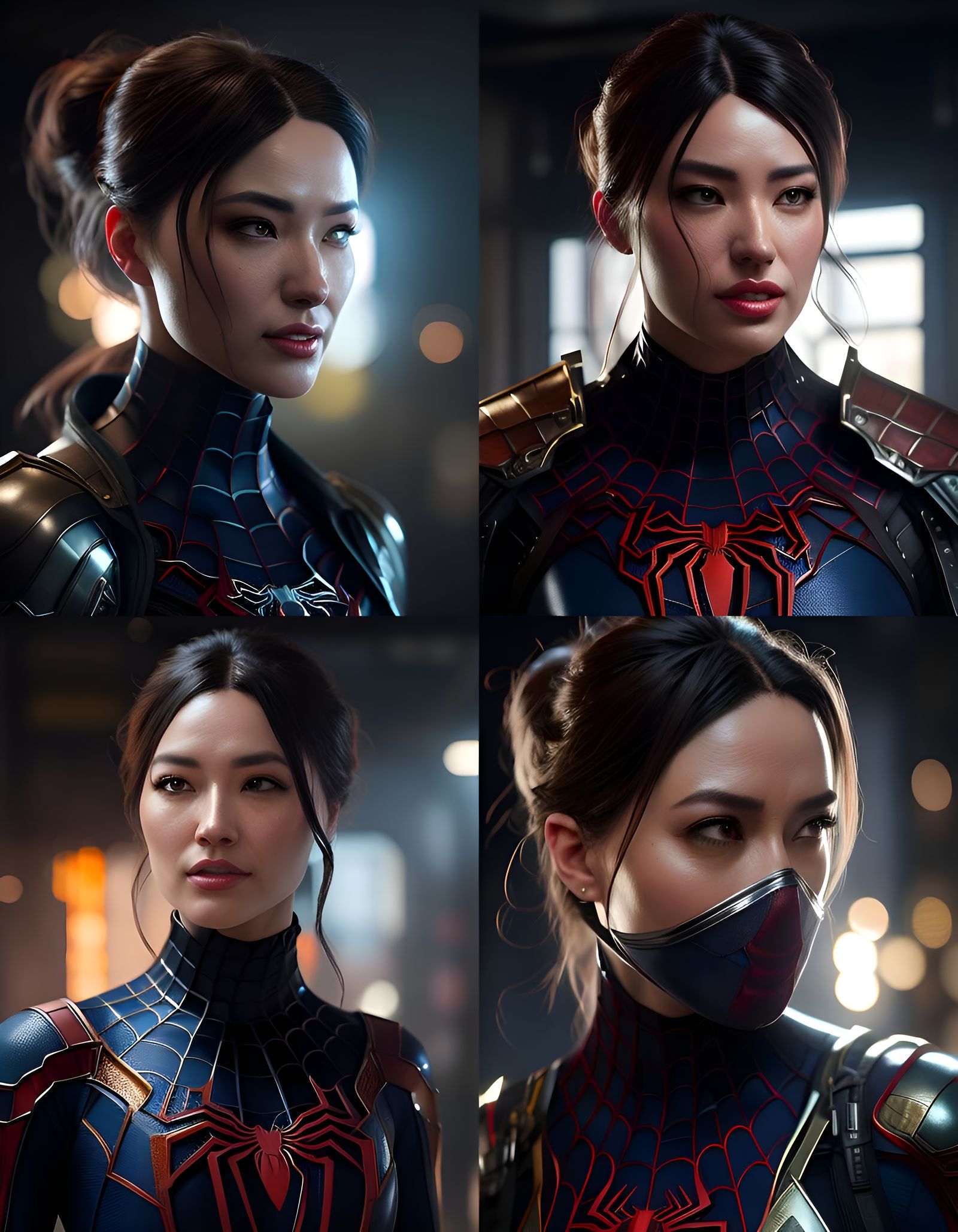 Spider-Man and Spidergirl Kiss in Hyperrealism