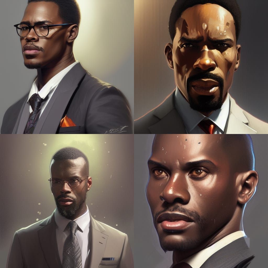 Hyperdetailed Portrait of Man in Suit, Digital Art