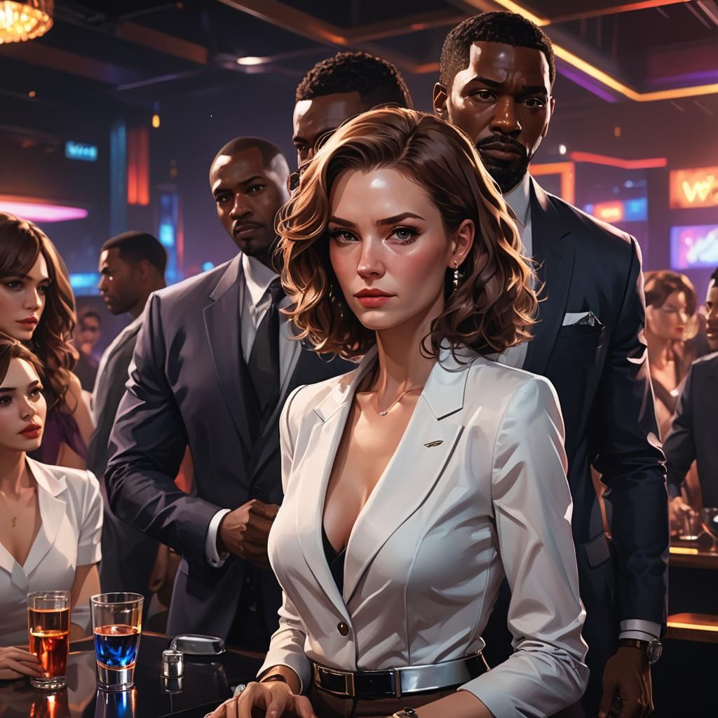 Intense Club Stare: 3D Anime Portrait