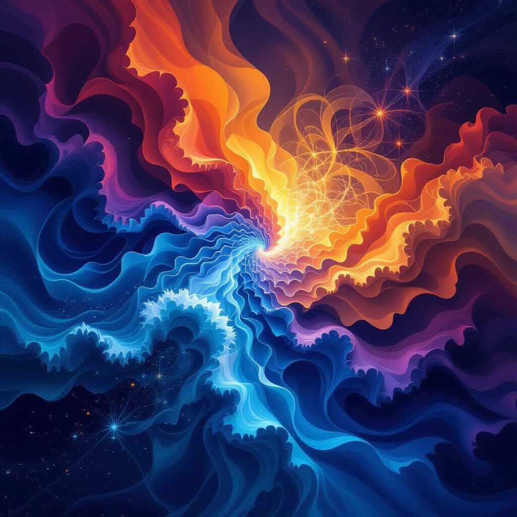 Divine Wind Descends: Abstract Fractal Art