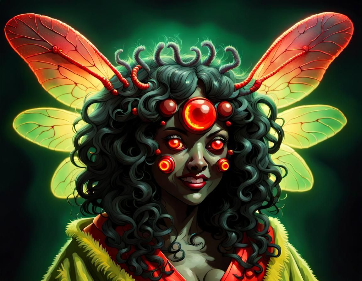 pretty and creepy bug woman