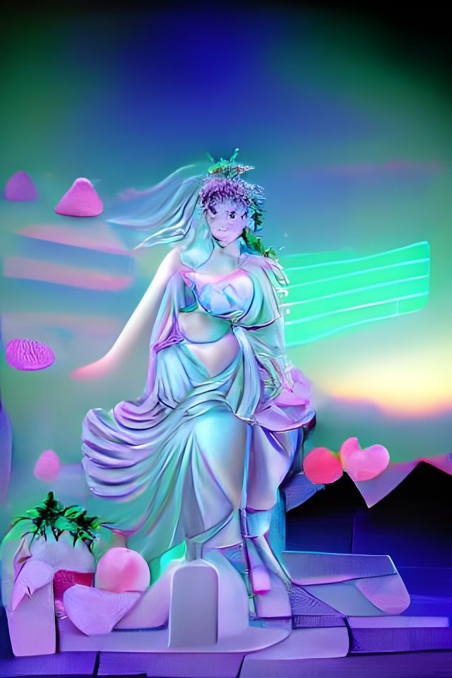 Goddess of Love in Vaporwave Neon Style