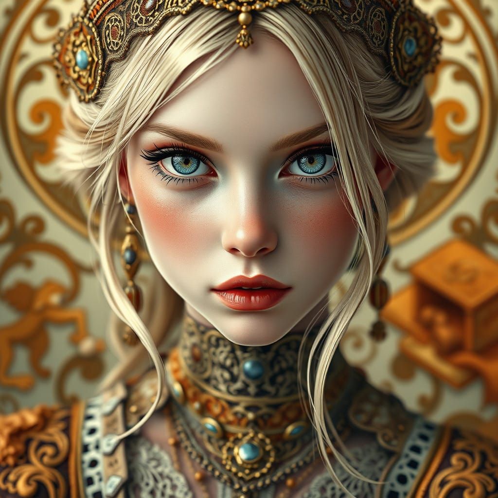Captivating Art Nouveau Beauty in Exquisite 8k Resolution