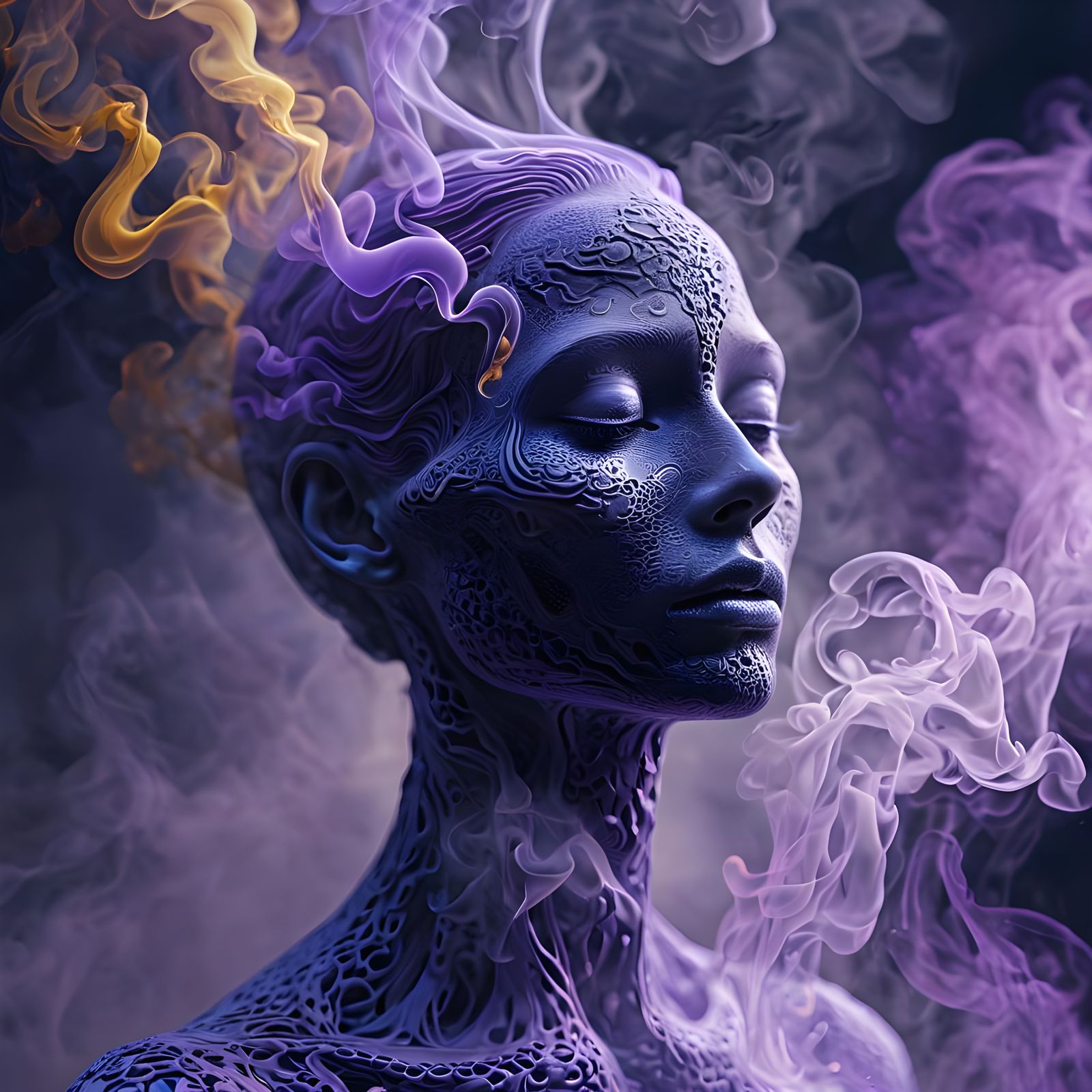 Fractal Soul Enveloped in Smoky Light: 8K Resolution