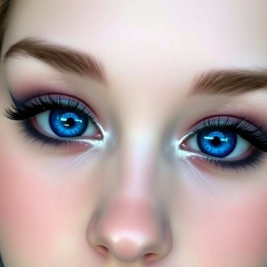 Whimsical Indigo Fairy with Shimmering Eyes