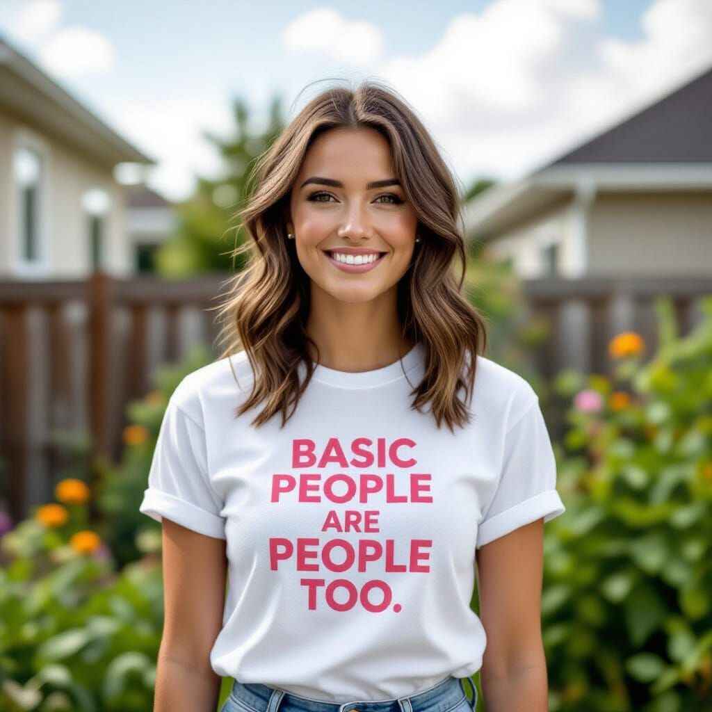 Woman in Slogan T-Shirt Gardening