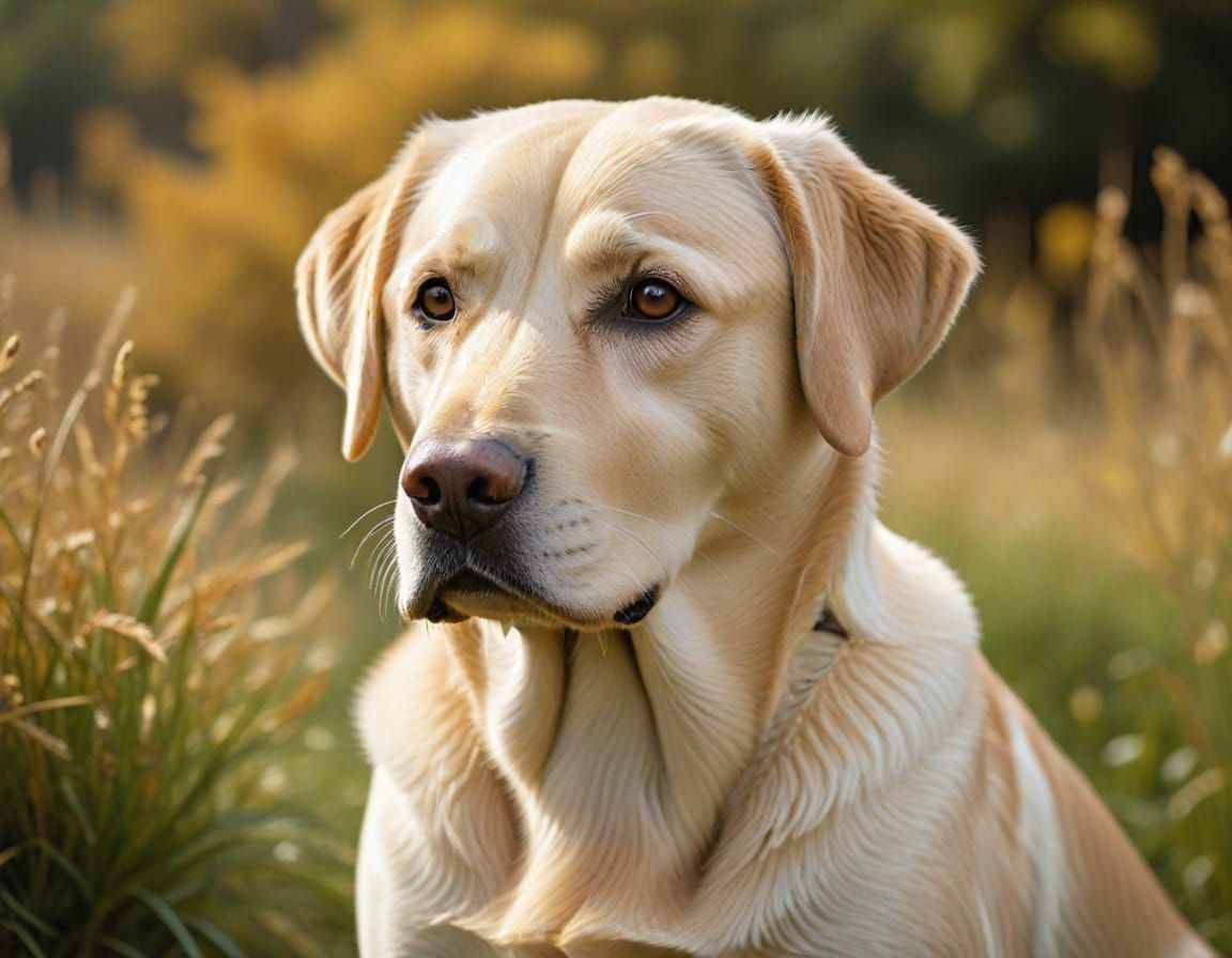 Beautiful Golden Labrador Dog Portrait