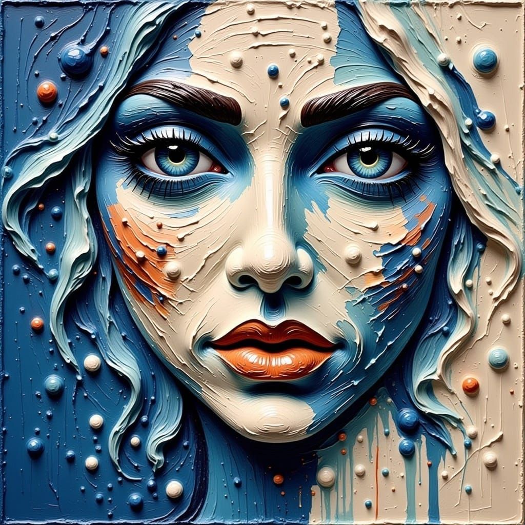 Textured Impasto Acrylic Abstract Painting