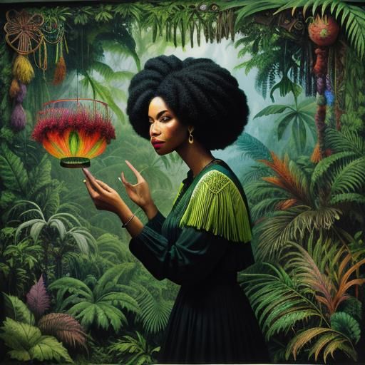 Rainforest Geologist in Dreamcore Technicolor Style