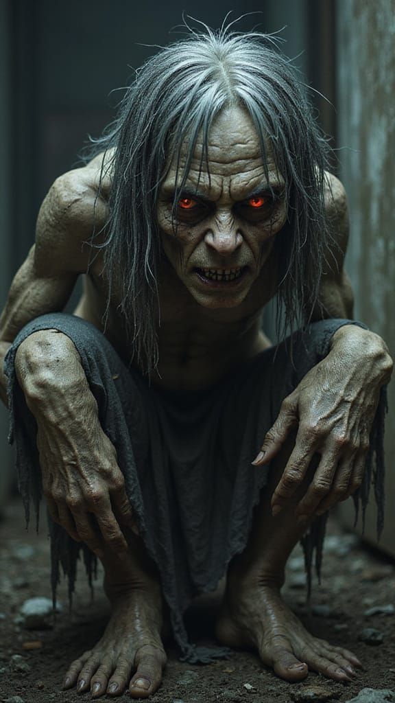 Terrifying Hag in Dark Fantasy Style