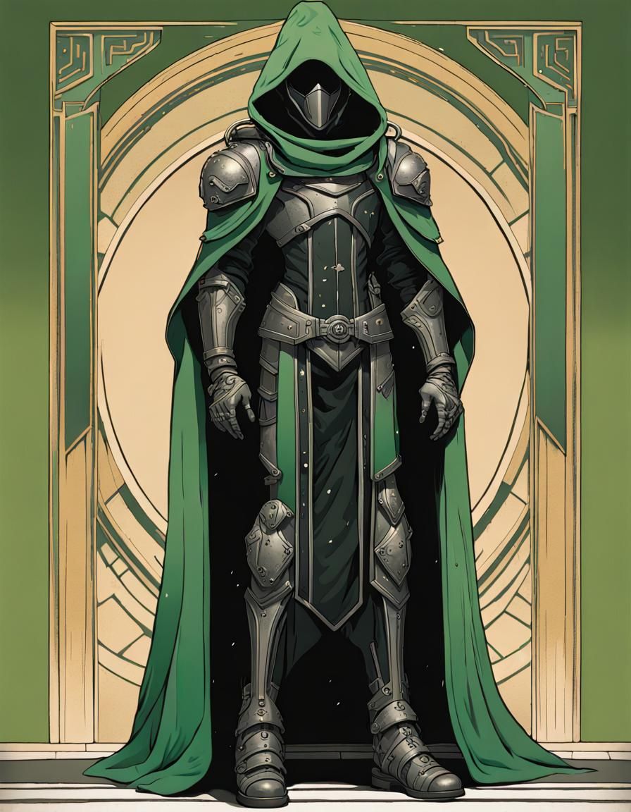 Art Deco Gothic Sci-Fi Armor in Dark Fantasy Style