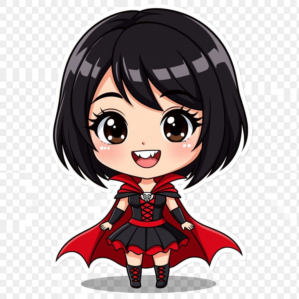 Cute Thai Vampire Girl Sticker Art