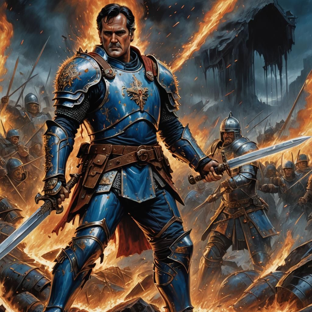 Knight of Helm in Bisley-Style Dark Fantasy Art