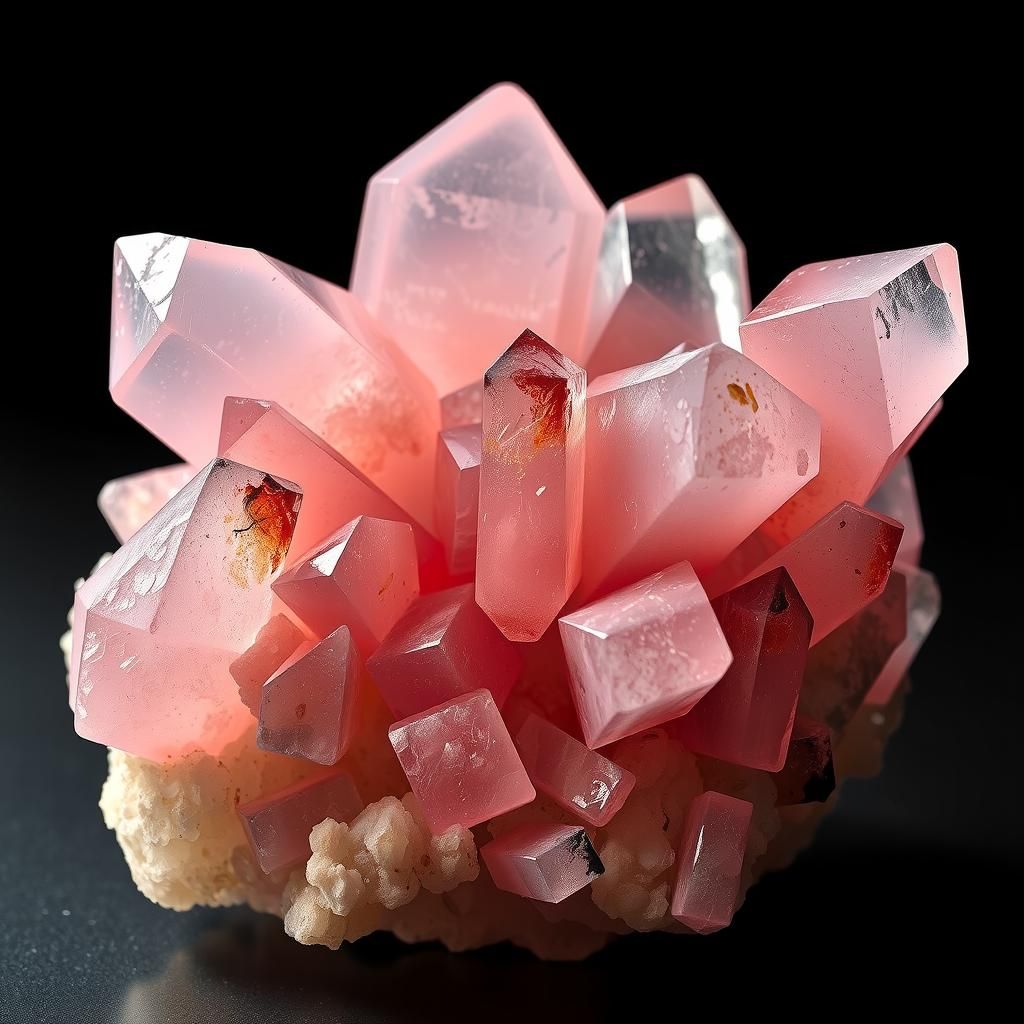 Rose Quartz Crystal Cluster Photography