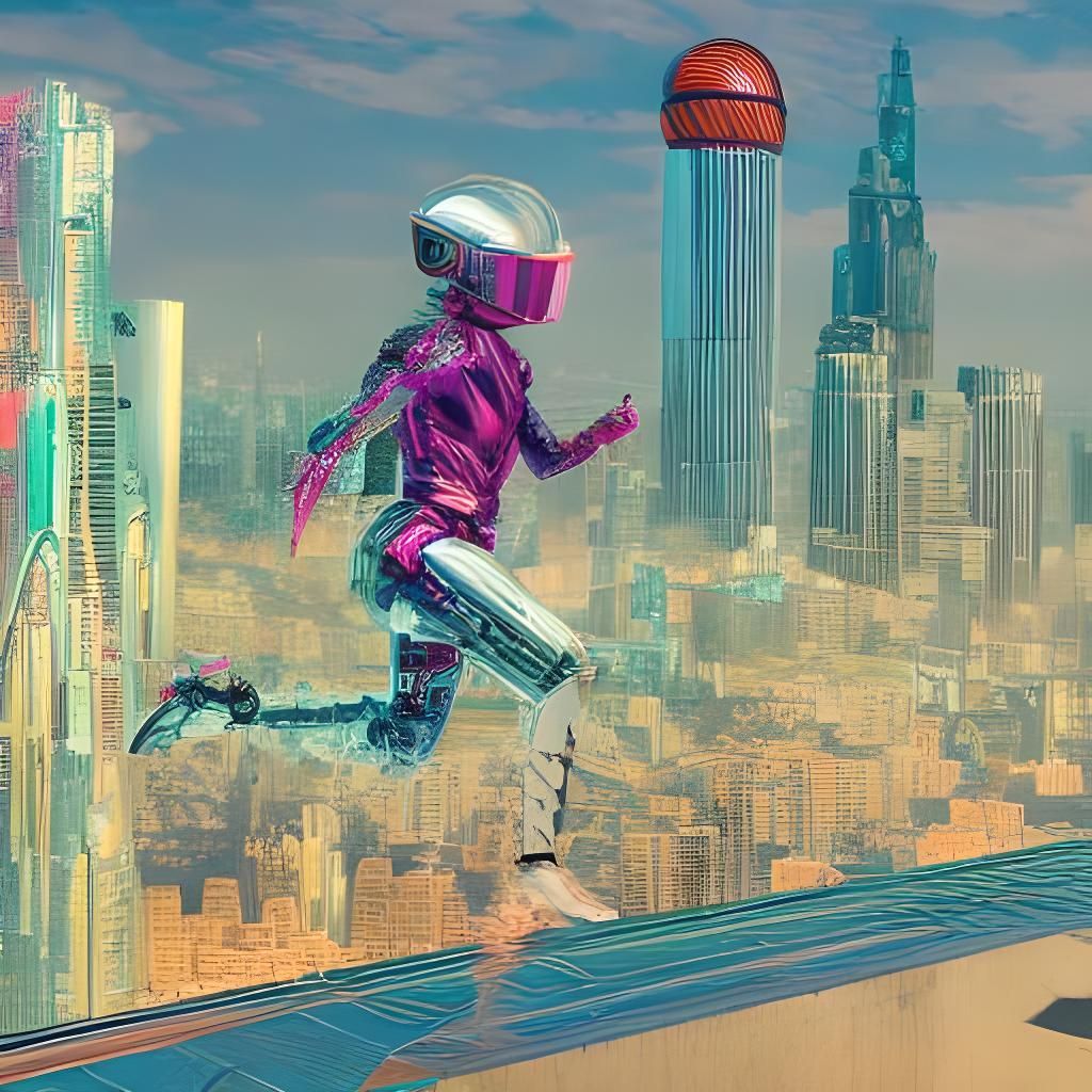 Daft Punk Anime Girl in Surreal 2000s CGI Style