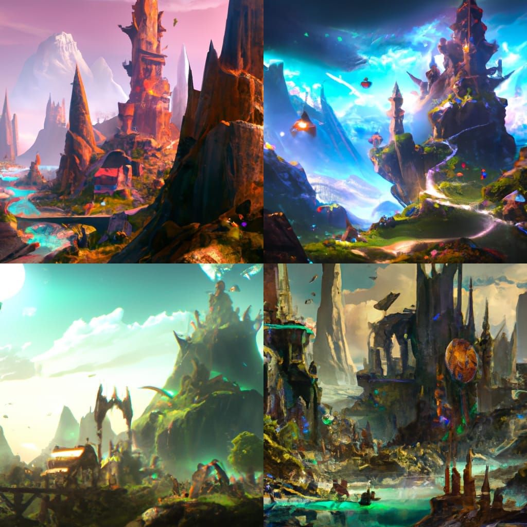 Fantastical Kingdom: Detailed Matte Painting in Deep Color