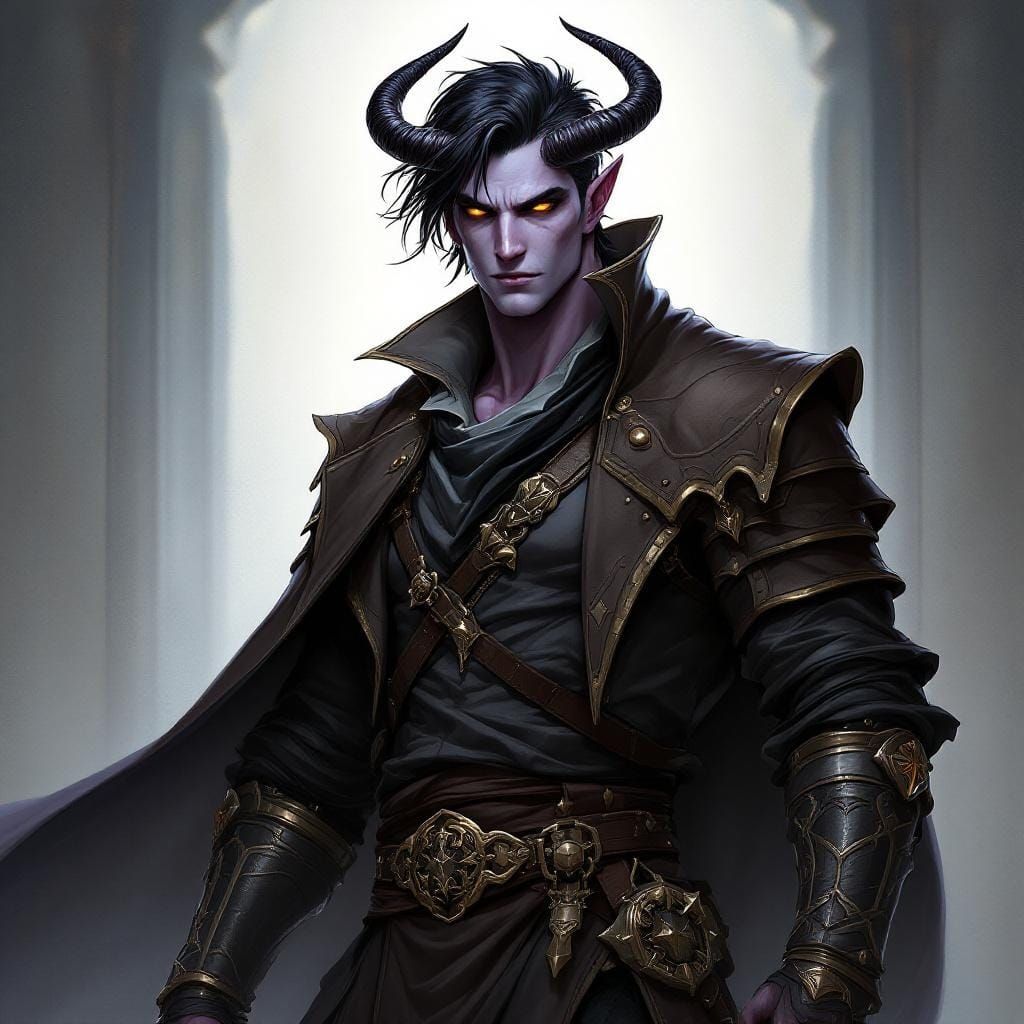 Tiefling Artificer in Anime RPG Style