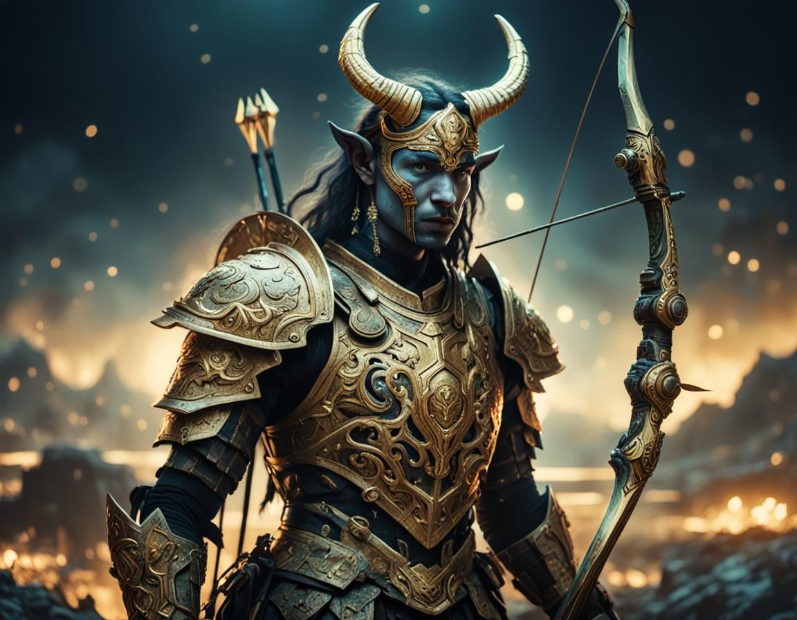 Interdimensional Centaur Portrait in Dark Fantasy Style