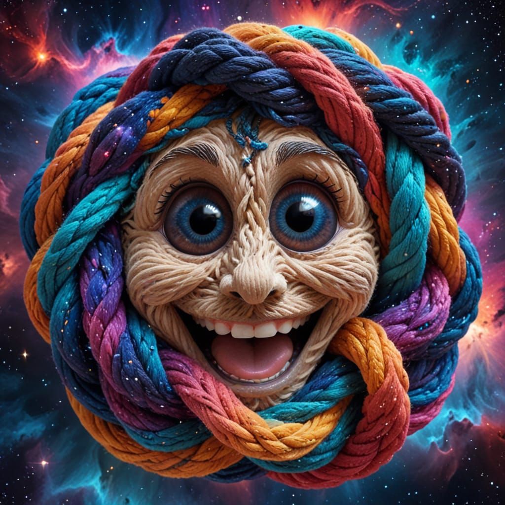 Knot's Cosmic Smile in Vibrant Nebula Vortex