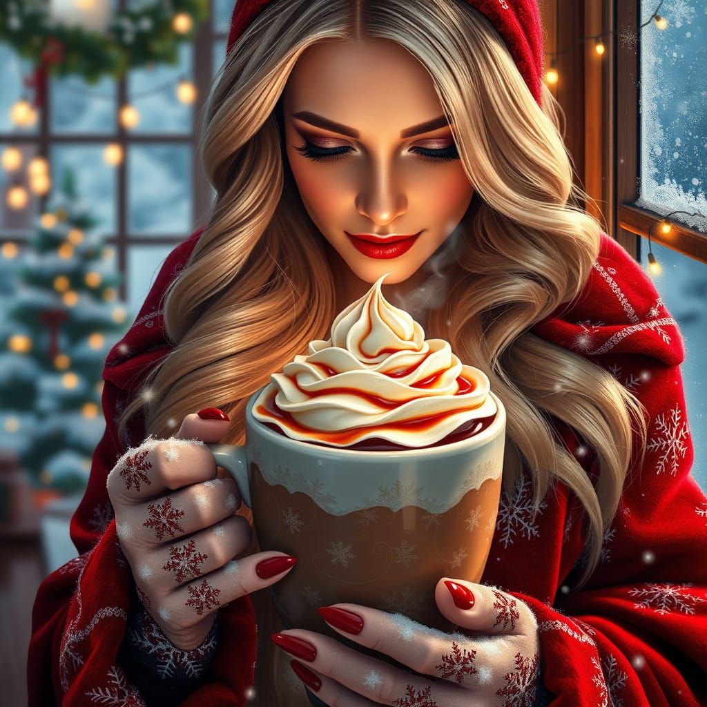 Festive Winter Wonder in Whimsical Fantasy Style