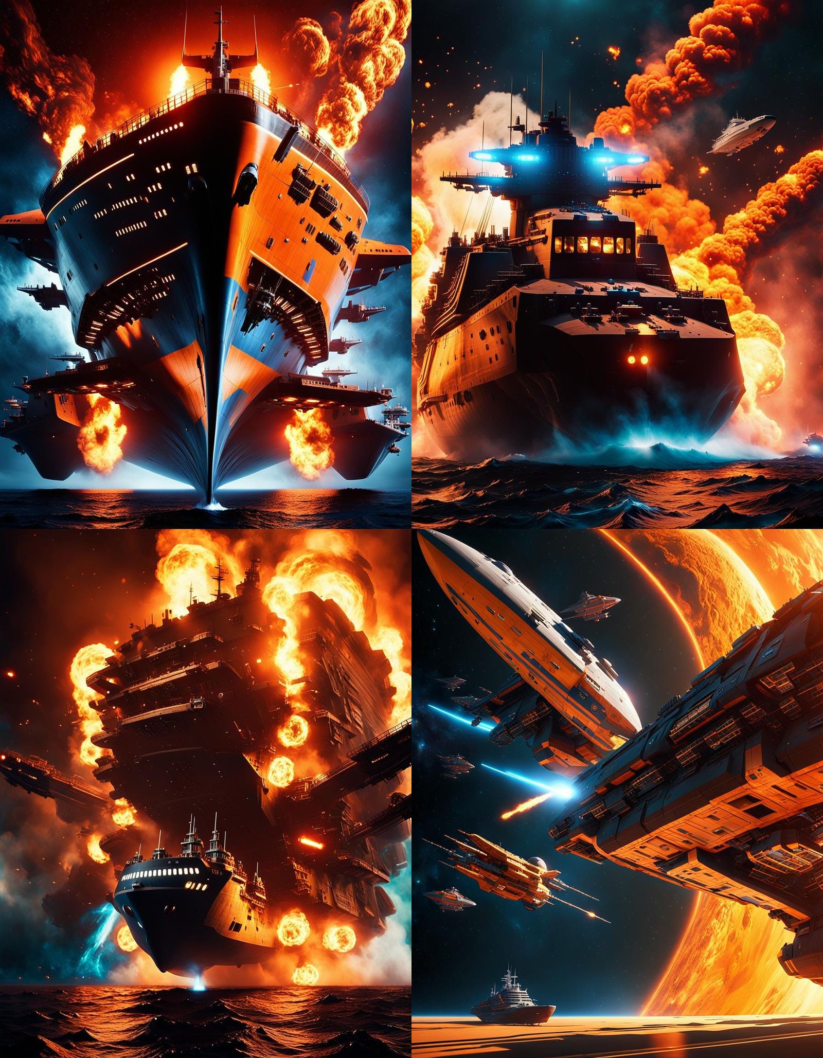 Space Freighter Duel: Cinematic Film Still