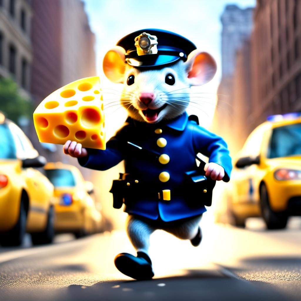 Rat with Cheese Runs in New York
