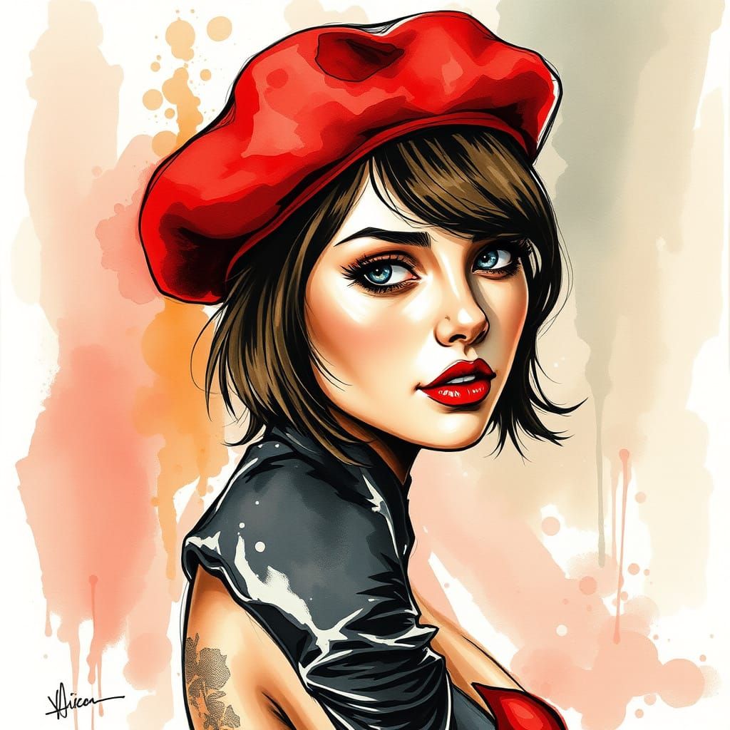 Elegant Exotic Dancer in 1970s French Style