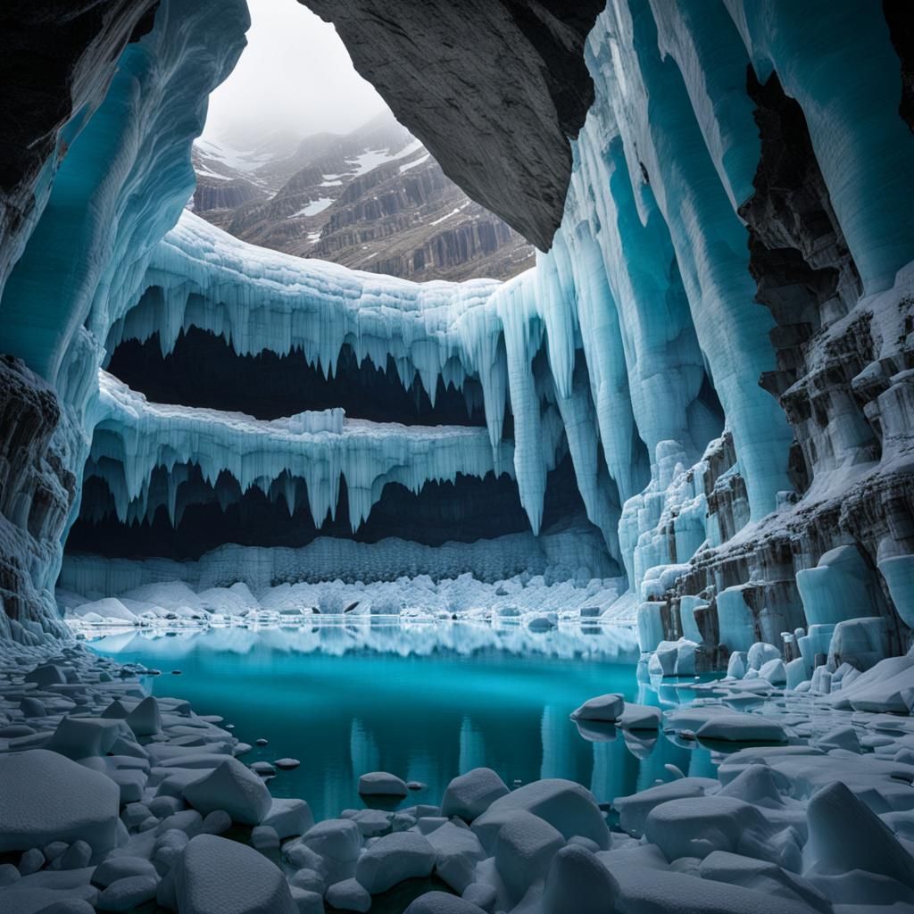 Glacier Temple Inside a Massive Ice Cave