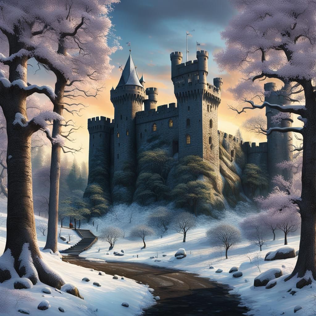 Winterfell Castle at Spring Dawn: Photorealistic Rendering