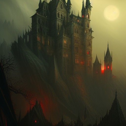 Count Dracula: King of the Night in Detailed Matte Painting