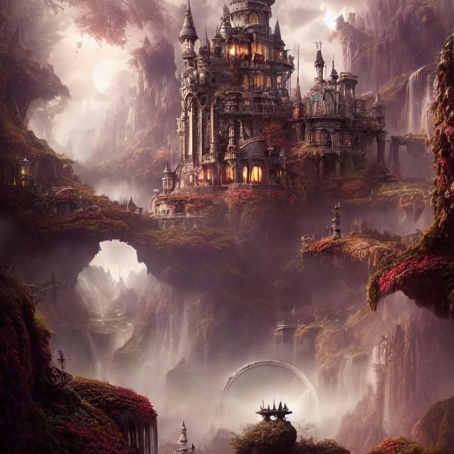 Epic Wonderland: A Dramatic Digital Matte Painting
