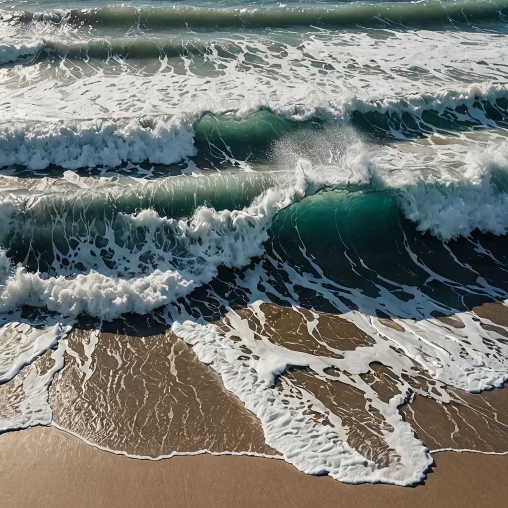 Ocean Waves Crashing on the Shore