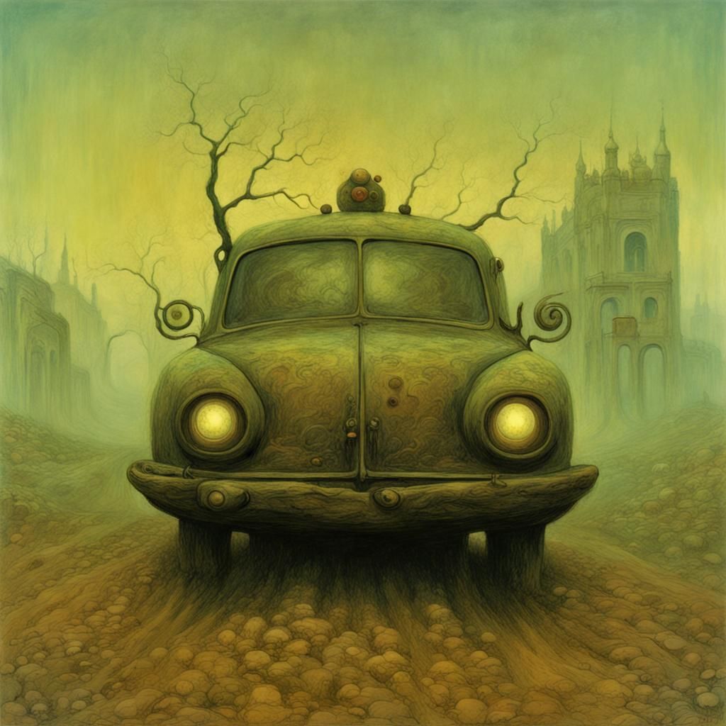 Ectomobile in Beksinski Style