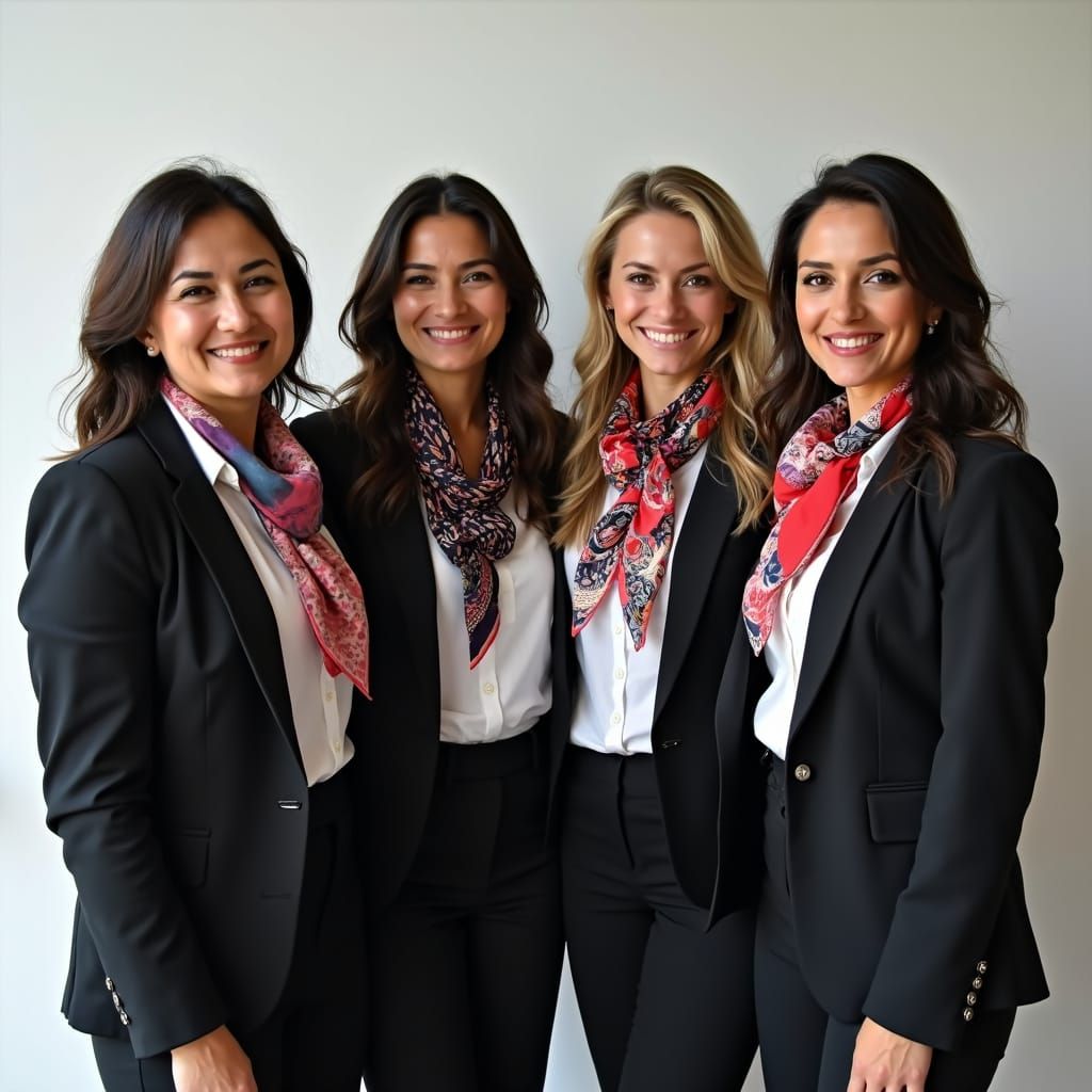 Four Latin Businesswomen in Elegant Attire