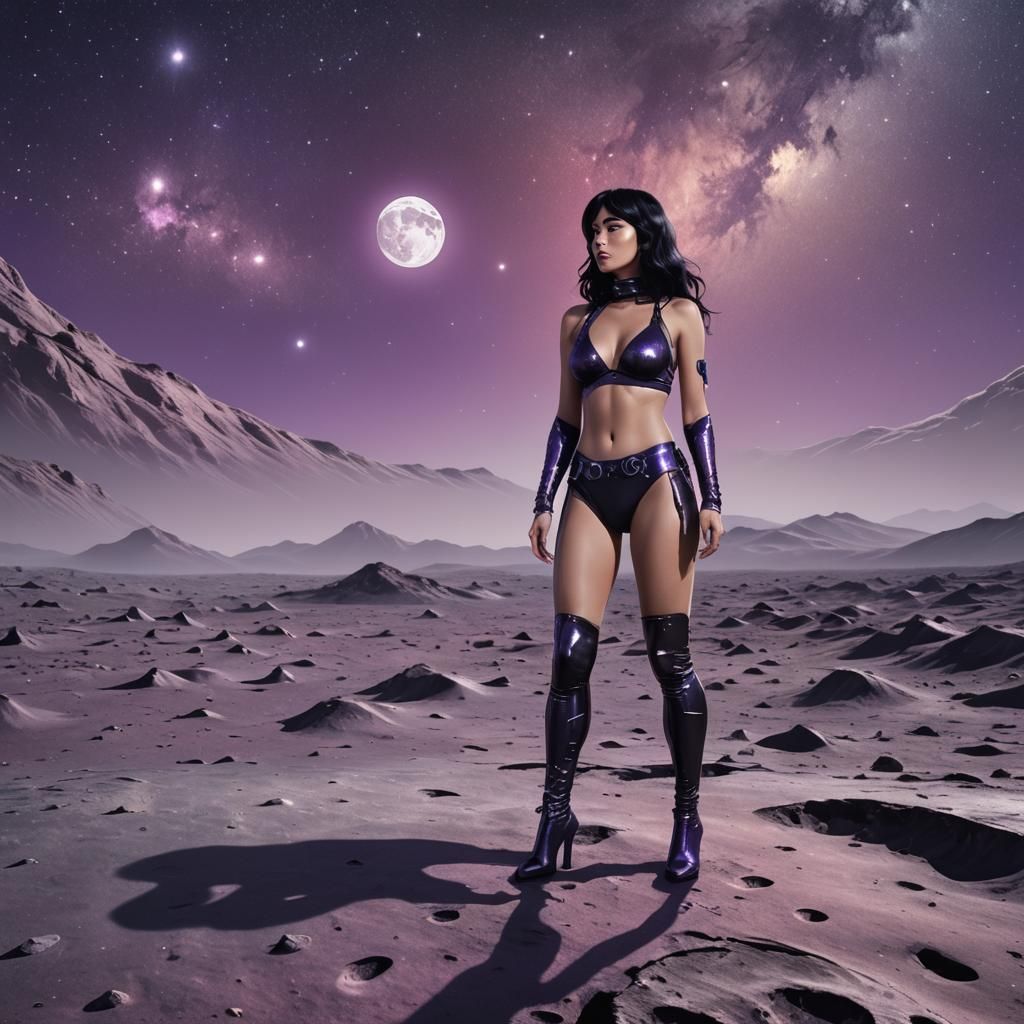 Woman on the Moon in Fantasy Concept Art