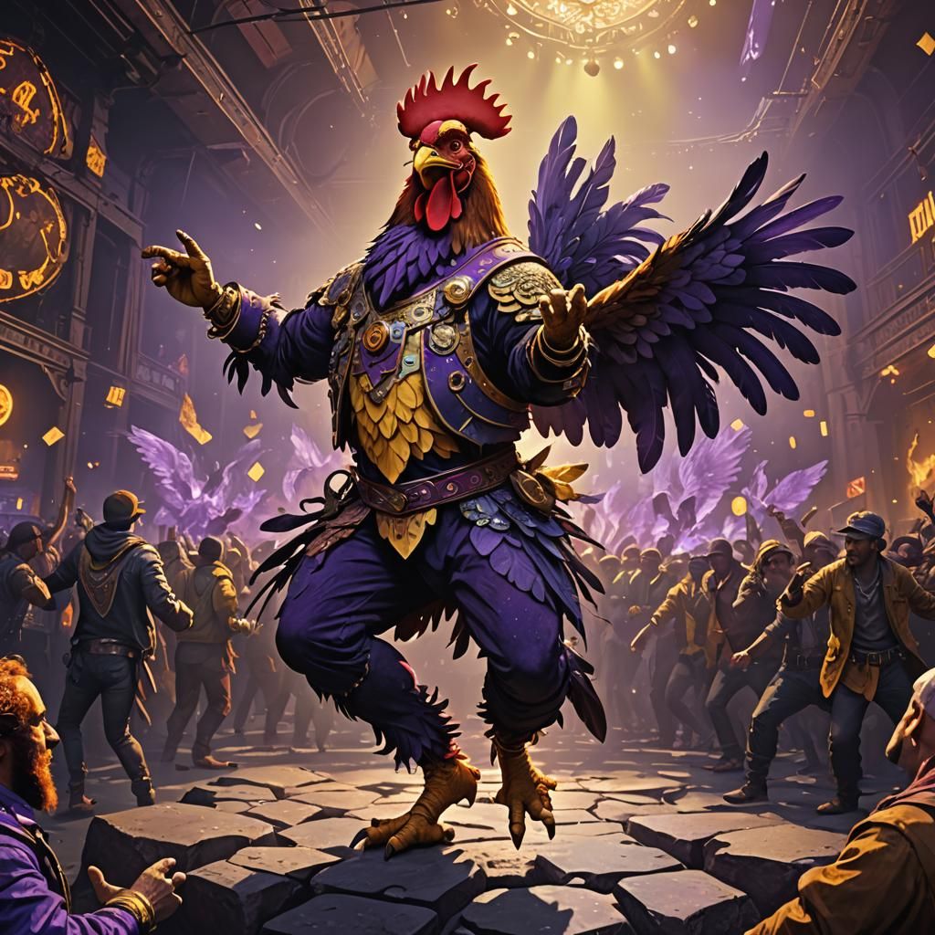 Chicken Man Dances at Detroit Rock Show