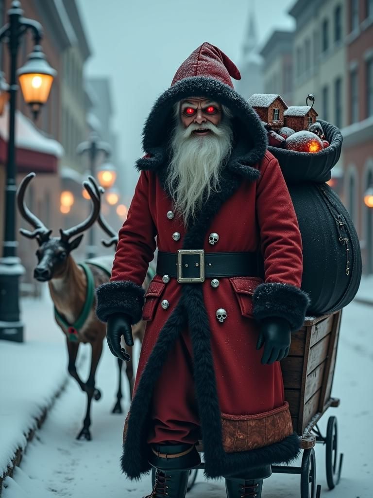 Spectral Spooky Santa Claus in Gothic Victorian Setting