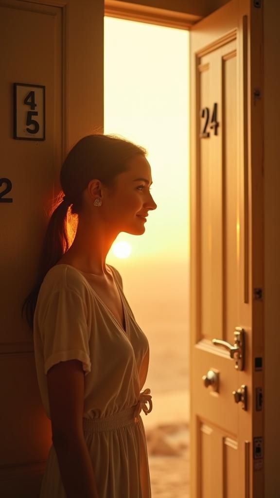 Woman at Threshold of New Beginnings