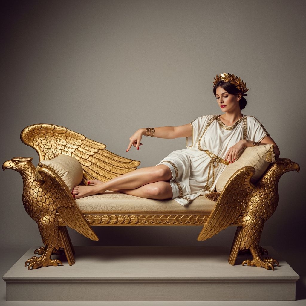 Roman Empress Lounging on Eagle Chaise Longue